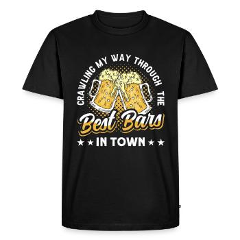 Crawled Pub Crawl Boire de l’alcool - T-shirt Premium bio Homme - noir - Devant - Nico (187cm)