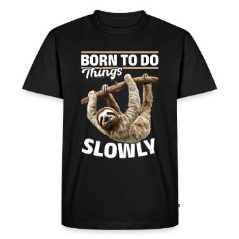 Drôle paresseux paresseux Né pour faire les choses lentement - T-shirt Premium bio Homme - noir - Devant - Nico (187cm)