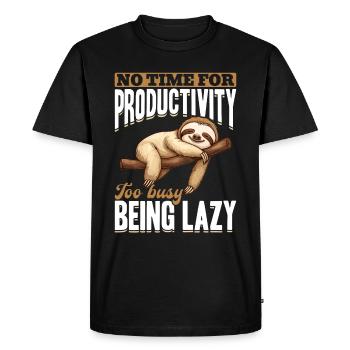 Paresseux : Pas de temps pour la productivité, trop occupé, paresseux - T-shirt Premium bio Homme - noir - Devant - Nico (187cm)