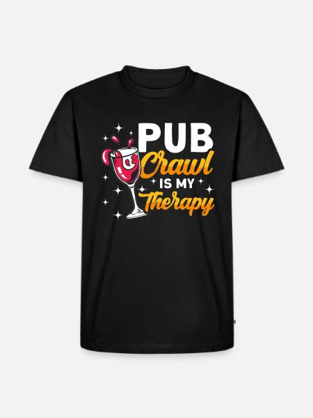 Crawled Pub Crawl Alcohol Drinking - Männer Premium Bio T-Shirt - Schwarz