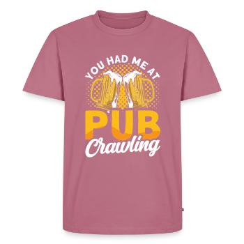 Crawled Pub Crawl Alcohol Drinking - Männer Premium Bio T-Shirt - Mauve - Vorne - Nico (187cm)
