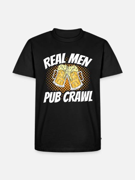 Crawled Pub Crawl Alcohol Drinking - Männer Premium Bio T-Shirt - Schwarz