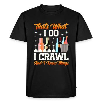 Crawled Pub Crawl Boire de l’alcool - T-shirt Premium bio Homme - noir - Devant - Nico (187cm)