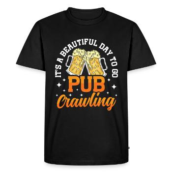 Crawled Pub Crawl Boire de l’alcool - T-shirt Premium bio Homme - noir - Devant - Nico (187cm)