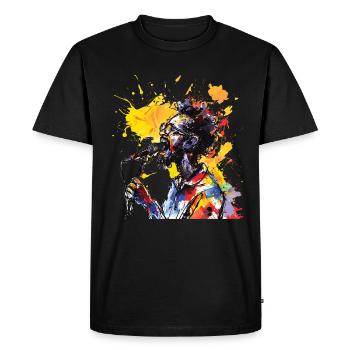 Poète Spoken Word Stand-up Comedian - T-shirt Premium bio Homme - noir - Devant - Nico (187cm)