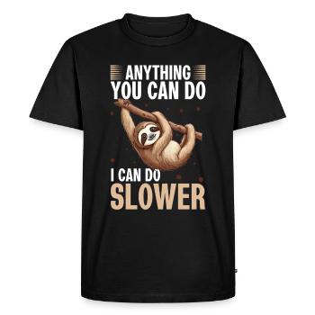 Lazy Sloth Anything You Can Do I Can Do Slower - Men's Premium Organic T-Shirt - black - Front - Nico (187cm)