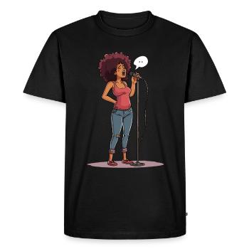 Poète Spoken Word Stand-up Comedian - T-shirt Premium bio Homme - noir - Devant - Nico (187cm)