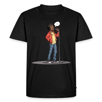 Poète Spoken Word Stand-up Comedian - T-shirt Premium bio Homme - noir - Devant - Nico (187cm)