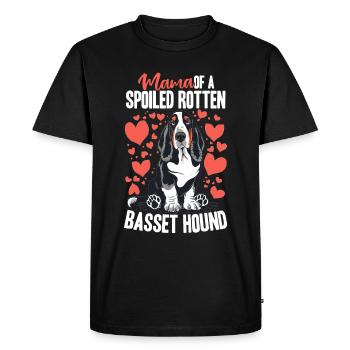 Race de chien Maman d’un basset pourri gâté Hound - T-shirt Premium bio Homme - noir - Devant - Nico (187cm)