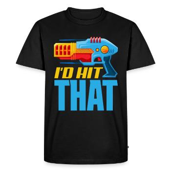 Laser tag d’intérieur tenue de fête laser tag - T-shirt Premium bio Homme - noir - Devant - Nico (187cm)