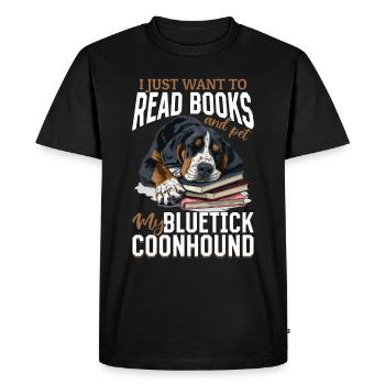 Bluetick Coonhound chien je veux juste lire des livres - T-shirt Premium bio Homme - noir - Devant - Nico (187cm)