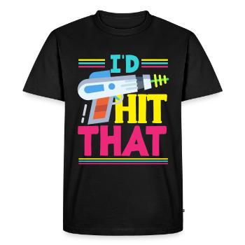 Laser tag d’intérieur tenue de fête laser tag - T-shirt Premium bio Homme - noir - Devant - Nico (187cm)