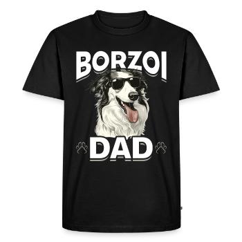 Barzoï Race de chien Barzoï Papa - T-shirt Premium bio Homme - noir - Devant - Nico (187cm)