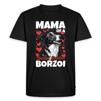 Barzoï race de chien Maman d’un barzoï pourri gâté - T-shirt Premium bio Homme - noir - Devant - Nico (187cm)
