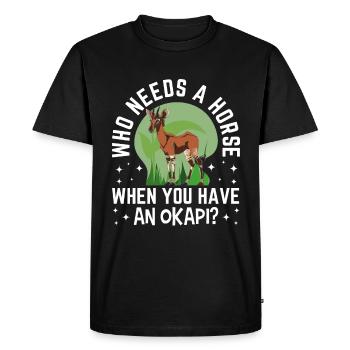 Funny zookeeper okapi lover - Men's Premium Organic T-Shirt - black - Front - Nico (187cm)