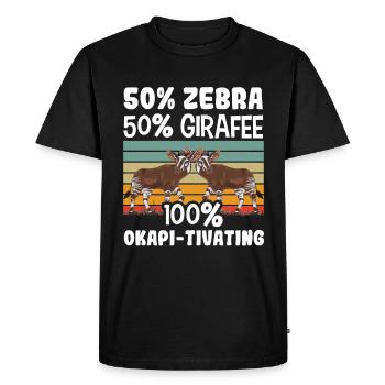 Funny zookeeper okapi lover - Men's Premium Organic T-Shirt - black - Front - Nico (187cm)