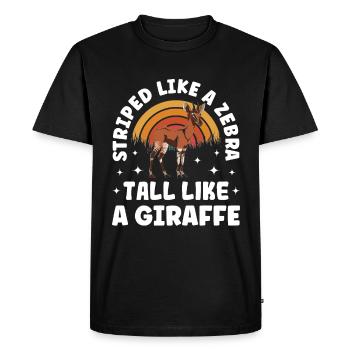 Funny zookeeper okapi lover - Men's Premium Organic T-Shirt - black - Front - Nico (187cm)