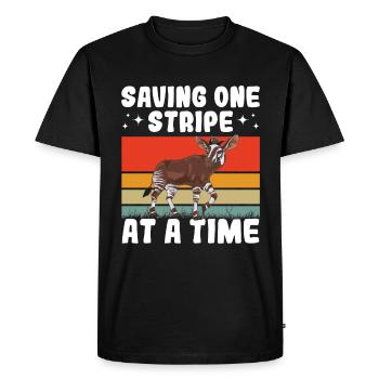 Funny zookeeper okapi lover - Men's Premium Organic T-Shirt - black - Front - Nico (187cm)