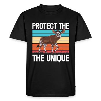 Funny zookeeper okapi lover - Men's Premium Organic T-Shirt - black - Front - Nico (187cm)