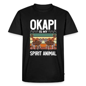 Funny zookeeper okapi lover - Men's Premium Organic T-Shirt - black - Front - Nico (187cm)