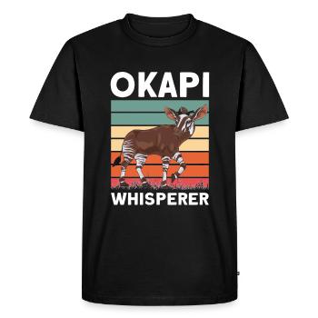 Funny zookeeper okapi lover - Men's Premium Organic T-Shirt - black - Front - Nico (187cm)