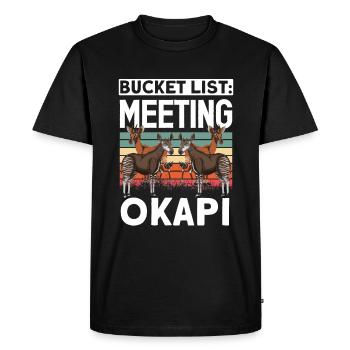 Funny zookeeper okapi lover - Men's Premium Organic T-Shirt - black - Front - Nico (187cm)