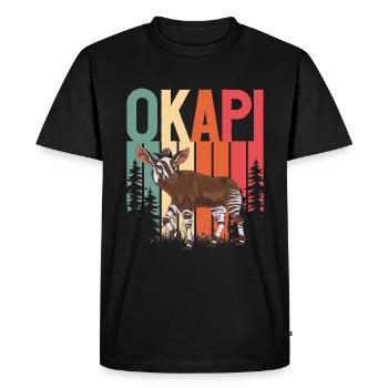 Funny zookeeper okapi lover - Men's Premium Organic T-Shirt - black - Front - Nico (187cm)