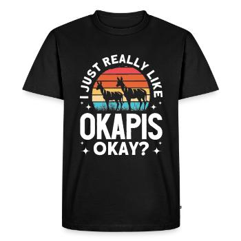 Funny zookeeper okapi lover - Men's Premium Organic T-Shirt - black - Front - Nico (187cm)