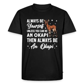 Funny zookeeper okapi lover - Men's Premium Organic T-Shirt - black - Front - Nico (187cm)