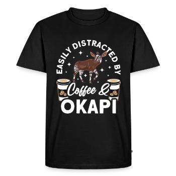 Funny zookeeper okapi lover - Men's Premium Organic T-Shirt - black - Front - Nico (187cm)