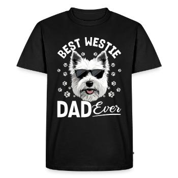 West Highland White Terrier Westie Race de chien - T-shirt Premium bio Homme - noir - Devant - Nico (187cm)