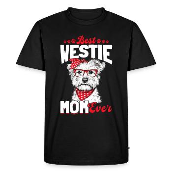West Highland White Terrier Westie Race de chien - T-shirt Premium bio Homme - noir - Devant - Nico (187cm)