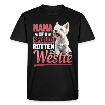West Highland White Terrier Westie Race de chien - T-shirt Premium bio Homme - noir - Devant - Nico (187cm)