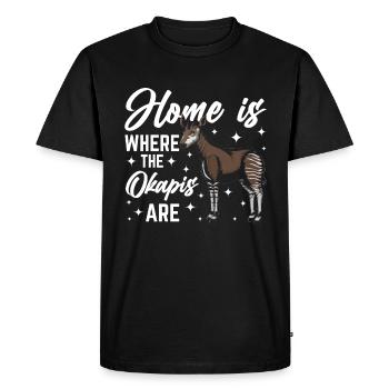 Funny zookeeper okapi lover - Men's Premium Organic T-Shirt - black - Front - Nico (187cm)