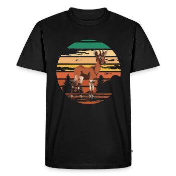 Funny zookeeper okapi lover - Men's Premium Organic T-Shirt - black - Front - Nico (187cm)
