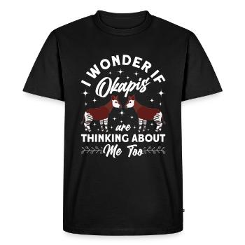 Funny zookeeper okapi lover - Men's Premium Organic T-Shirt - black - Front - Nico (187cm)