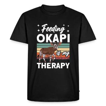 Funny zookeeper okapi lover - Men's Premium Organic T-Shirt - black - Front - Nico (187cm)