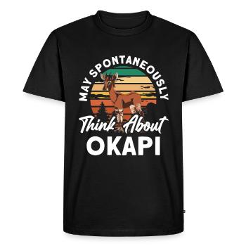 Funny zookeeper okapi lover - Men's Premium Organic T-Shirt - black - Front - Nico (187cm)