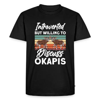 Funny zookeeper okapi lover - Men's Premium Organic T-Shirt - black - Front - Nico (187cm)