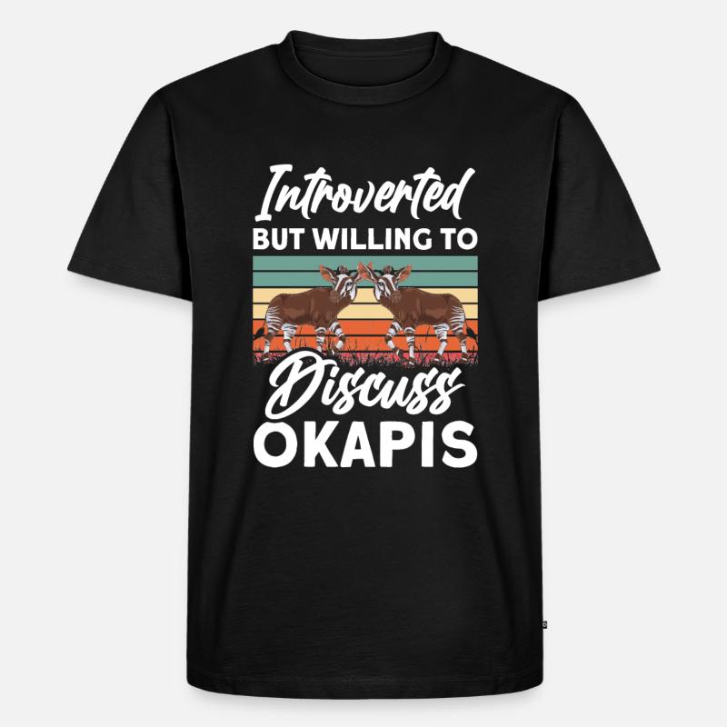 Funny zookeeper okapi lover - Men's Premium Organic T-Shirt - black