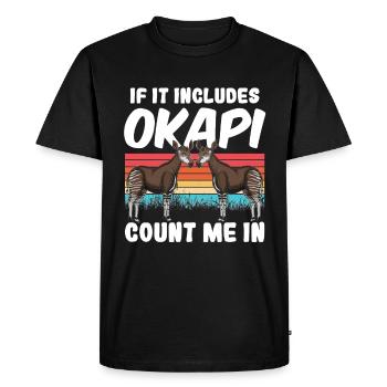 Funny zookeeper okapi lover - Men's Premium Organic T-Shirt - black - Front - Nico (187cm)