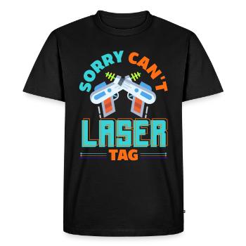 Laser tag d’intérieur tenue de fête laser tag - T-shirt Premium bio Homme - noir - Devant - Nico (187cm)
