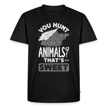 Pointe de flèche Chasseur Tir à l’arc Pointe de flèche - T-shirt Premium bio Homme - noir - Devant - Nico (187cm)