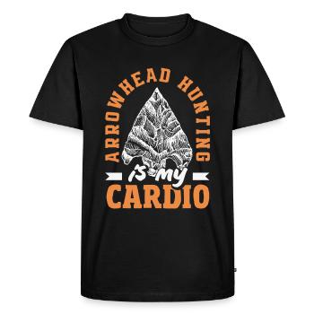 Pointe de flèche Chasseur Tir à l’arc Pointe de flèche - T-shirt Premium bio Homme - noir - Devant - Nico (187cm)
