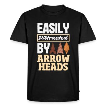 Pointe de flèche Chasseur Tir à l’arc Pointe de flèche - T-shirt Premium bio Homme - noir - Devant - Nico (187cm)