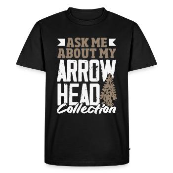 Pointe de flèche Chasseur Tir à l’arc Pointe de flèche - T-shirt Premium bio Homme - noir - Devant - Nico (187cm)