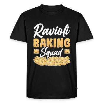 Pâtes raviolis italiennes drôles - T-shirt Premium bio Homme - noir - Devant - Nico (187cm)