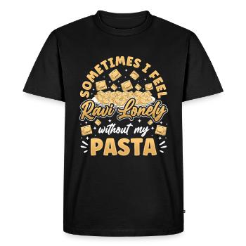 Pâtes raviolis italiennes drôles - T-shirt Premium bio Homme - noir - Devant - Nico (187cm)