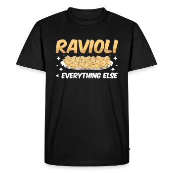Pâtes raviolis italiennes drôles - T-shirt Premium bio Homme - noir - Devant - Nico (187cm)