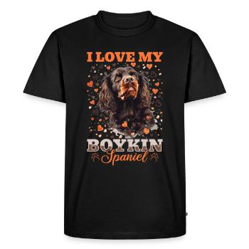 Boykin Spaniel Dog Breed I Love my Boykin Spaniel - Men's Premium Organic T-Shirt - black - Front - Nico (187cm)